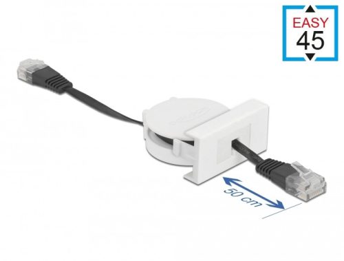 Delock Easy 45 modulos hálózati behúzható kábel RJ45 Cat.5e fekete