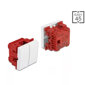   Delock Easy 45 kettes kapcsoló egypólusú egyirányú 45 x 45 mm, fehér (DL-81363)