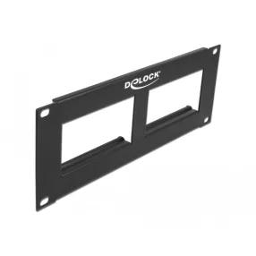   Delock Easy 45 10  patch panel kivágás 2 x 90,5 x 45,2 mm, 2U, fekete (DL-81379)