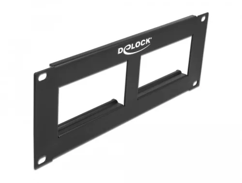 Delock Easy 45 10  patch panel kivágás 2 x 90,5 x 45,2 mm, 2U, fekete (DL-81379)