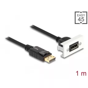   Delock Easy 45 DisplayPort 8K 30 Hz modul rövid kábellel, 22,5 x 45 mm (DL-81387)