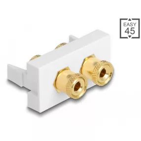   Delock Easy 45 modul 2 x kötési pozíció, piros / fekete gyűrű 22,5 x 45 mm (DL-81398)