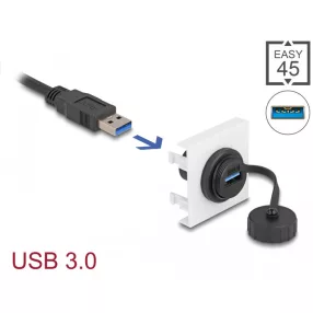   Delock Easy 45 Module SuperSpeed USB 5 Gbps (USB 3.2 Gen 1) USB Type-A anya, 45 x 45 mm (DL-81410)