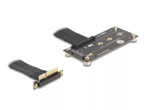 Delock adapter PCIe 3.0 x4 apa 90 -os szögben M.2 Key M anya csatlakozóra, 10 cm-es kábellel (DL-81502)
