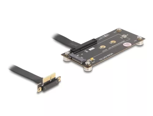 Delock adapter PCIe 3.0 x1 apa 90 -os szögben M.2 Key M anya csatlakozóra, 10 cm-es kábellel (DL-81503)