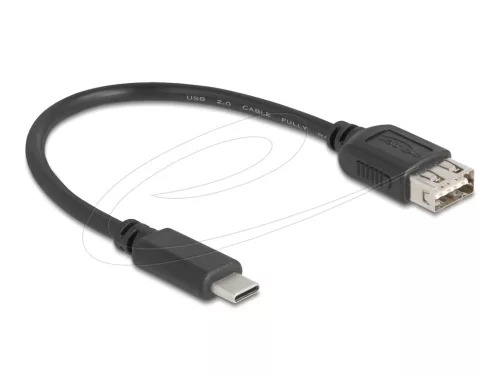 Delock USB 2.0 kábel USB Type-C  apa   EASY USB Type-A anya, 0,2 m (DL-81534)