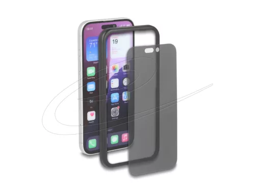 Delock Képernyő üvegvédő iPhone 17 / edzett üveg Spyware 4 Way biztonsági védelem egyszerű telepítési eszközzel