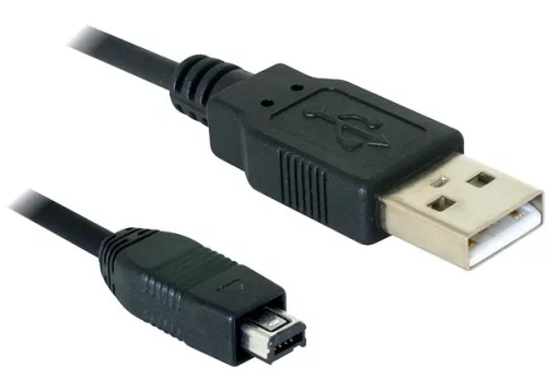 Delock kamera kábel USB-B mini 4 tűs Hirose - USB-A 1,5 m apa-apa (DL-82208)
