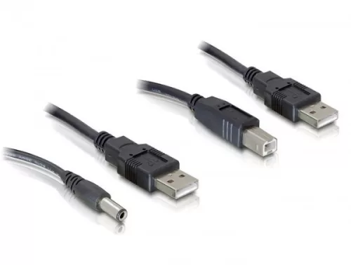 Delock kábelszett, 2db USB-A - DC + USB-B 30cm (DL-82461)