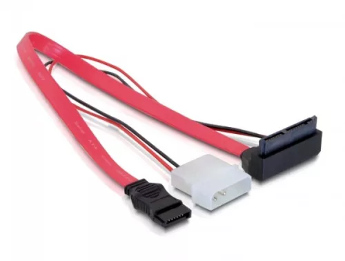 Delock Micro SATA (anya)   2 tűs hálózati (5V/3,3V) + SATA (felfele) átalakító kábel (DL-82551)
