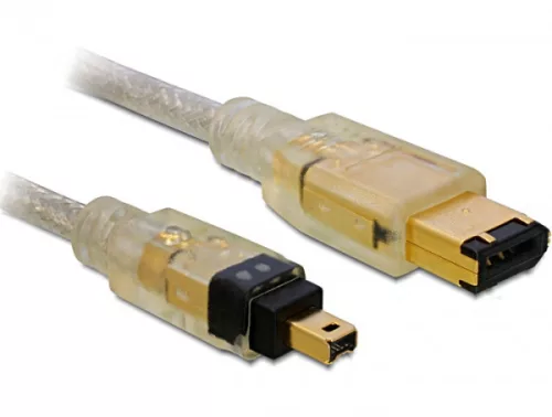 Delock 1 méteres FireWire összekötő kábel (6/4 tűs) (DL-82576)