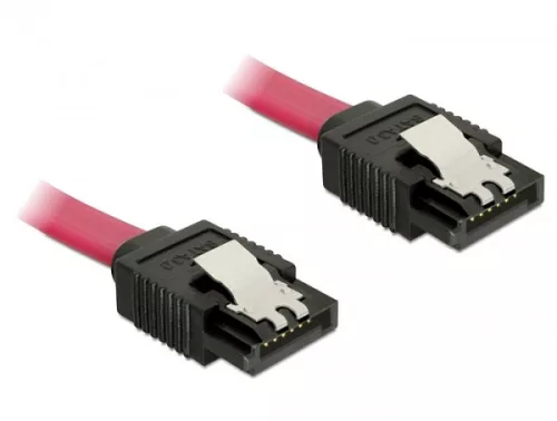 Delock SATA 6Gbps 50cm egyenes-egyenes piros kábel (DL-82677)