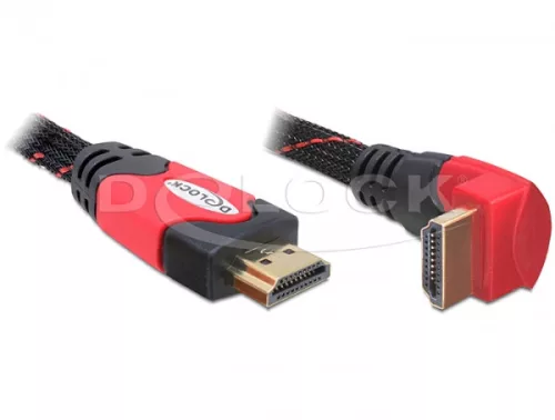 Delock High Speed HDMI Ethernet kábel, A-A apa/apa 1,0m hajlított (DL-82685)