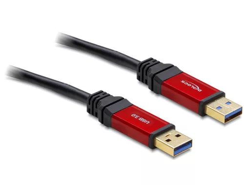 Delock kábel USB 3.0-A apa / apa 1 méteres Prémium (DL-82744)