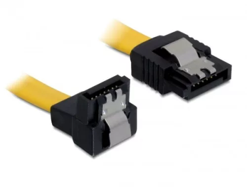 Delock SATA 6 Gb/s le/egyenes kábel, fém, 10 cm (DL-82798)