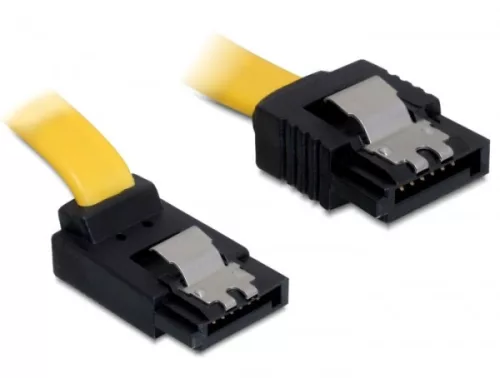 Delock SATA 6 Gb/s fel/egyenes kábel, fém, 30 cm (DL-82804)