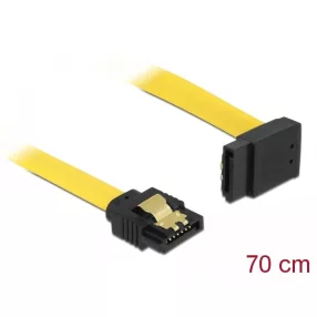   Delock SATA 6 Gb/s kábel egyenes - fölfelé 90 fok 70 cm sárga (DL-82812)