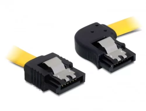 Delock SATA 6 Gb/s jobb/egyenes kábel, fém, 30 cm (DL-82828)
