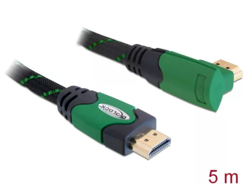 Delock High Speed HDMI-kábel típusú Ethernet   HDMI A dugós > HDMI A dugós derékszögu 4K 5 m (DL-82954)