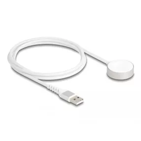   Delock USB töltőkábel Apple Watch MFi-hez, 1 m, fehér és mágneses (DL-83006)