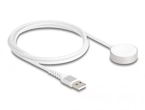 Delock USB töltőkábel Apple Watch MFi-hez, 1 m, fehér és mágneses (DL-83006)