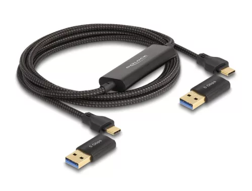 Delock USB Type-C  5 Gbps Adat kapcsoló kábel + KM kapcsoló 2 m (DL-83014)