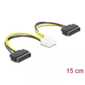   Delock Tápkábel 2 x 15 tűs SATA apa - 8 tűs EPS apa 15 cm (DL-83020)