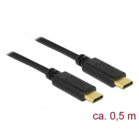   Delock USB 2.0 kábel Type-C a Type-C 0,5 m PD 5 A E-Marker (DL-83043)