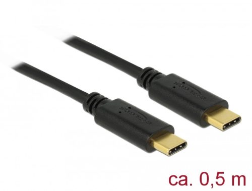 Delock USB 2.0 kábel Type-C a Type-C 0,5 m PD 5 A E-Marker