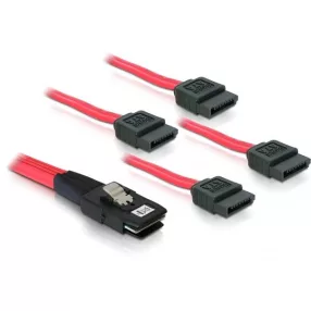   Delock mini SAS 36 tűs - 4db SATA 7 tűs kábel (SFF 8087 - 4db SATA) 1m (DL-83074)
