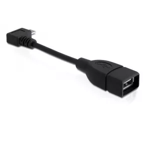   Delock USB kábel, micro-B, forgatott >  USB2.0-A anya OTG 11cm (DL-83104)