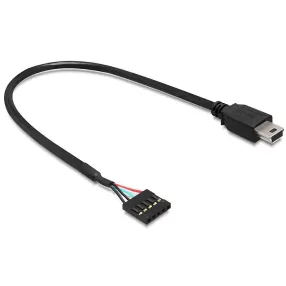   Delock USB 2.0 pin fejes anya > USB mini apa kábel, 30 cm (DL-83170)