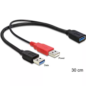   Delock USB 3.0-A anya > USB 3.0-A apa + USB 2.0-A apa kábel (DL-83176)