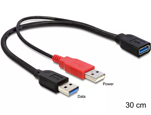 Delock USB 3.0-A anya > USB 3.0-A apa + USB 2.0-A apa kábel (DL-83176)