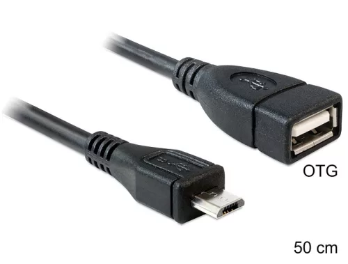 Delock USB micro-B apa > USB 2.0-A anya  OTG kábel, 50 cm (DL-83183)