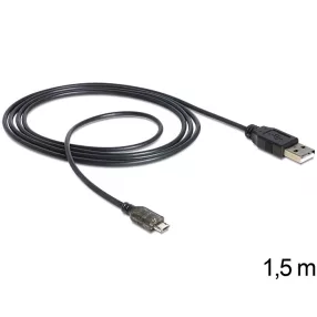   Delock USB apa - micro USB-B apa adat- és tápkábel, LED jelzőfénnyel (DL-83272)