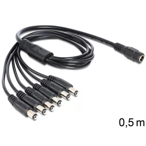   Delock DC elosztókábel, 5.5 x 2.1 mm 1 x anya > 6 x apa (DL-83289)