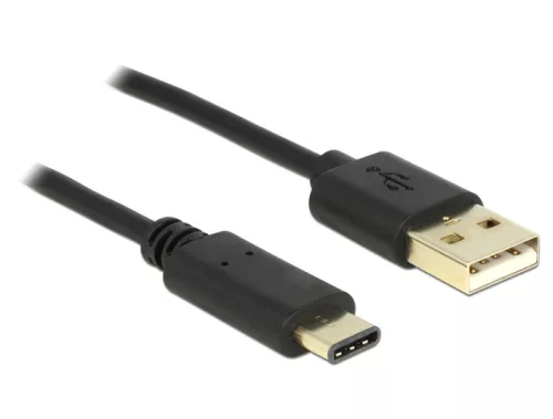 Delock USB 2.0-s kábel A-típusú csatlakozódugóval > USB Type-C 2.0 csatlakozódugóval, 2,0 m, fekete (DL-83327)