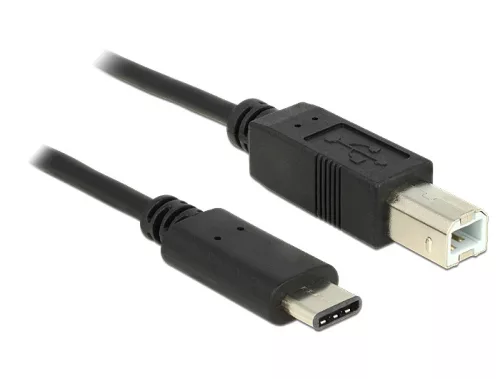 Delock Kábel USB Type-C  2.0 dugó > USB 2.0 B-típusú dugó 0,5 m fekete (DL-83328)