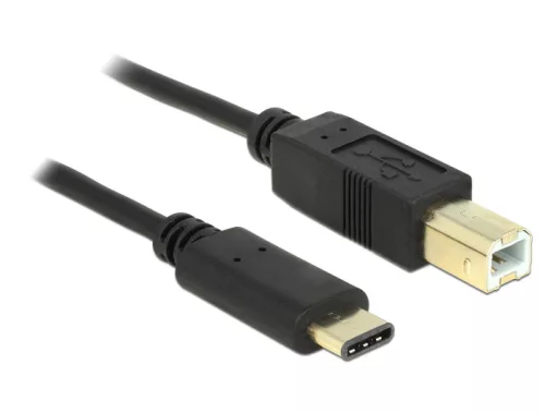 Delock Kábel USB Type-C  2.0 dugó > USB 2.0 B-típusú dugó 2,0 m fekete (DL-83330)