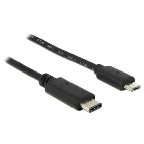   Delock Kábel USB Type-C  2.0 dugó > USB 2.0 Micro-B típusú dugó 0,5 m fekete (DL-83333)