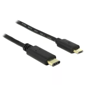   Delock Kábel USB Type-C  2.0 dugó > USB 2.0 Micro-B típusú dugó 2,0 m fekete (DL-83334)