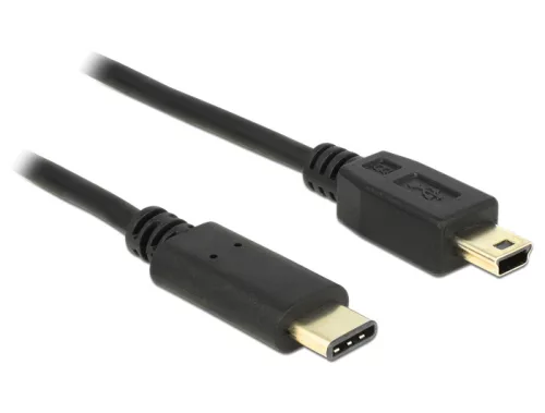 Delock Kábel USB Type-C  2.0 dugó > USB 2.0 Mini-B típusú dugó 2,0 m fekete (DL-83336)
