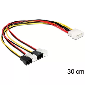   Delock Molex 4 pin apa > 4 x 2 pin ventillátor tápkábel (DL-83343)