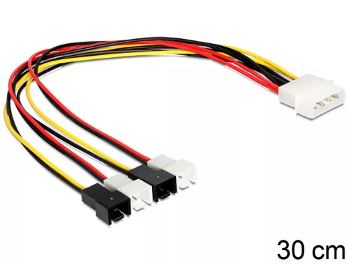 Delock Molex 4 pin apa > 4 x 2 pin ventillátor tápkábel (DL-83343)