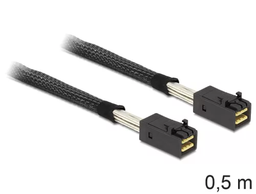 Delock Mini SAS HD x 4 SFF 8643 apa > Mini SAS HD x 4 SFF 8643 apa kábel, 0,5 m (DL-83386)