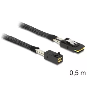   Delock Mini SAS HD x 4 SFF 8643 apa > Mini SAS x 4 36 Pin SFF 8087 apa kábel, 0,5 m (DL-83388)