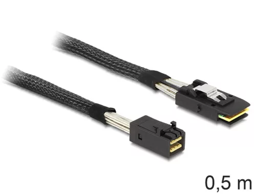 Delock Mini SAS HD x 4 SFF 8643 apa > Mini SAS x 4 36 Pin SFF 8087 apa kábel, 0,5 m (DL-83388)