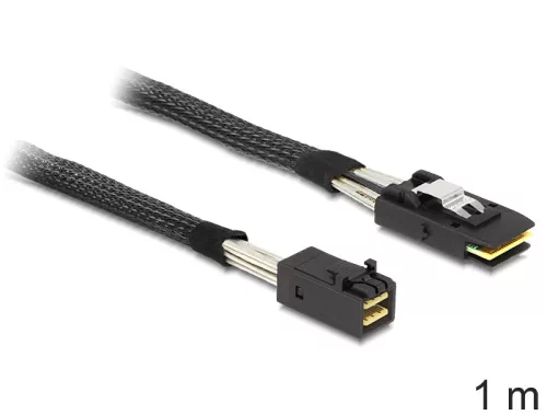Delock Mini SAS HD x 4 SFF 8643 apa > Mini SAS x 4 36 Pin SFF 8087 apa kábel, 1 m (DL-83389)