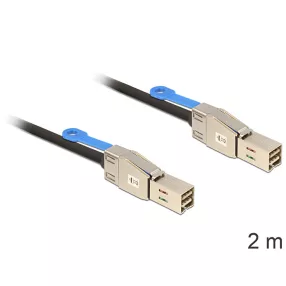   Delock Mini SAS HD x 4 SFF 8644 apa > Mini SAS HD x 4 SFF 8644 apa kábel, 2 m (DL-83395)